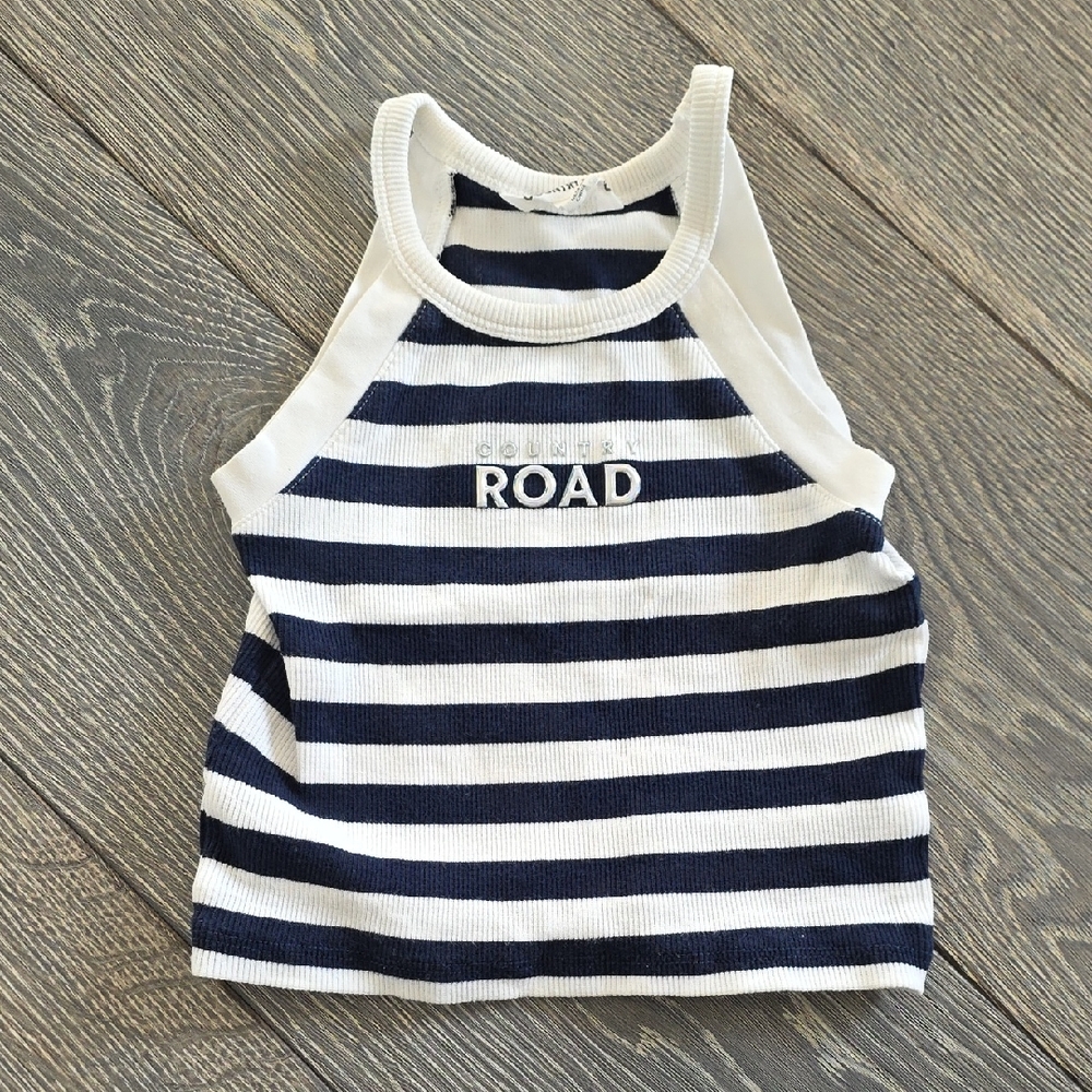Country Road Kids Navy and White Striped Tank | 2Y